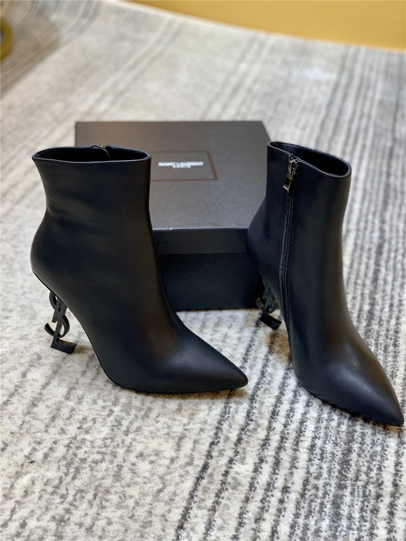 ysl logo letter high heel boots YSL